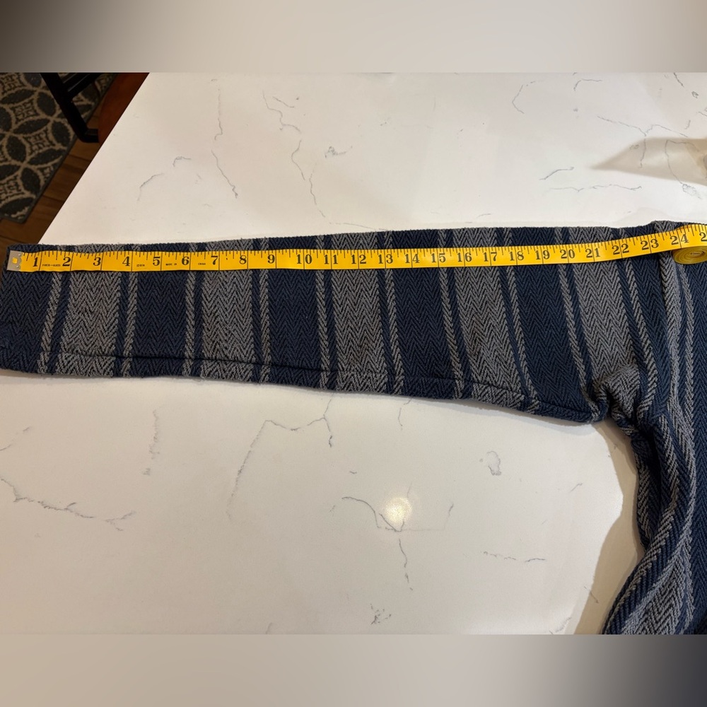 Striped Baja Hoodie in Blue and Grey. - Picture 8 of 8